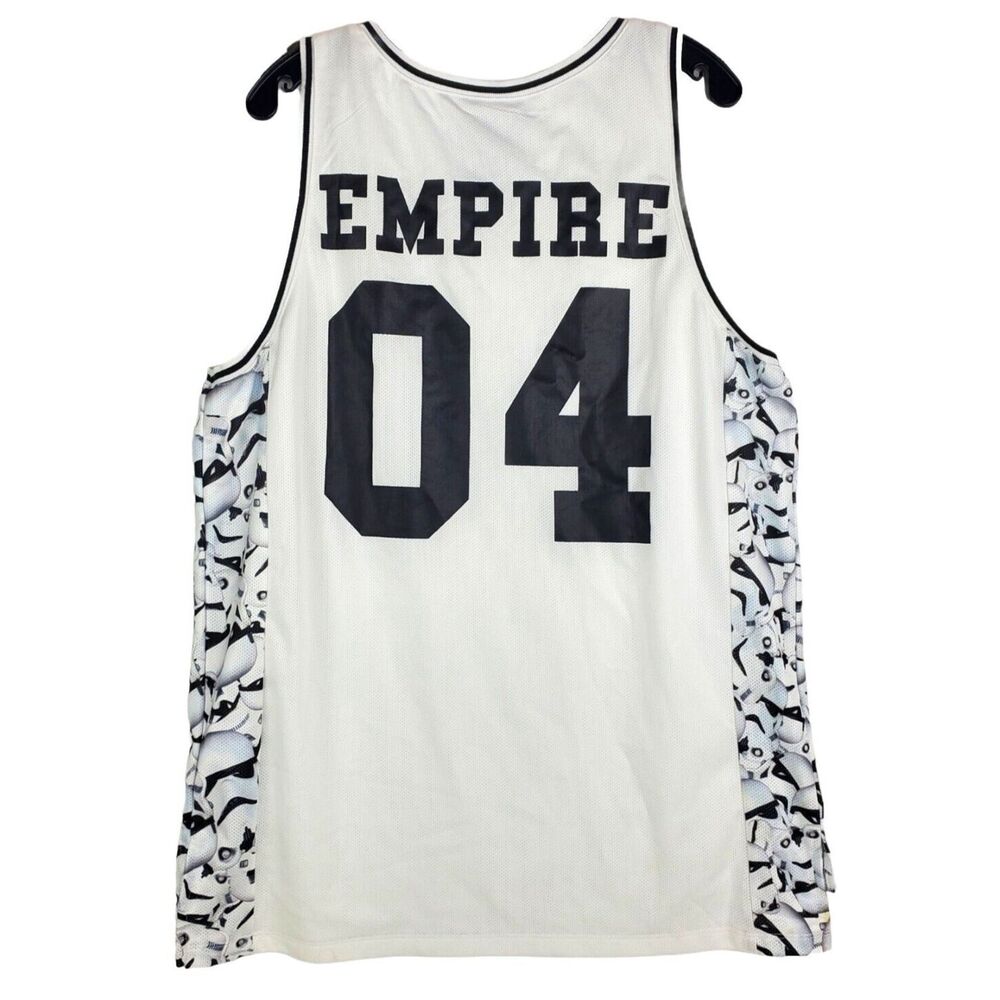 STAR WARS Jersey Adult Large White Tank Top EMPIRE #04 Spell Out STORMTROOPERS